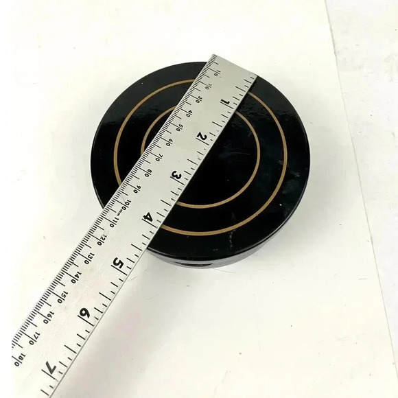 VTG Black Set of 6 Round Cork Coaster Set MCM Barware Original - Picture 4 of 10